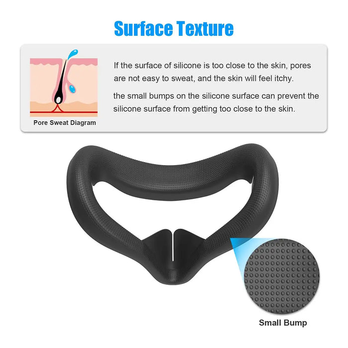 Silicone Face Cover - Black, White, Red, Blue | for Quest 2