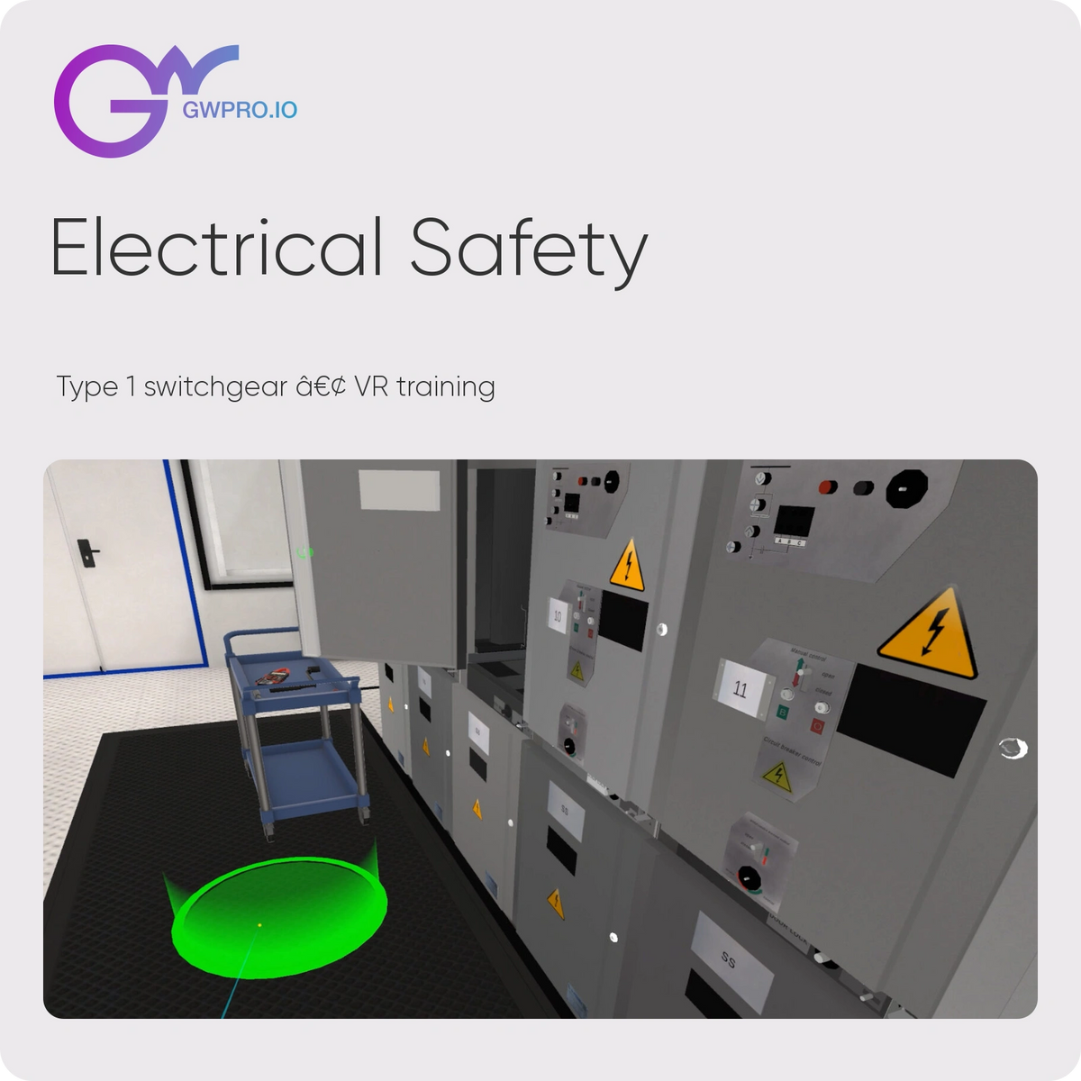 Electrical Safety — Type 1 switchgear • VR training; updated official GWPRO logo and training imagery