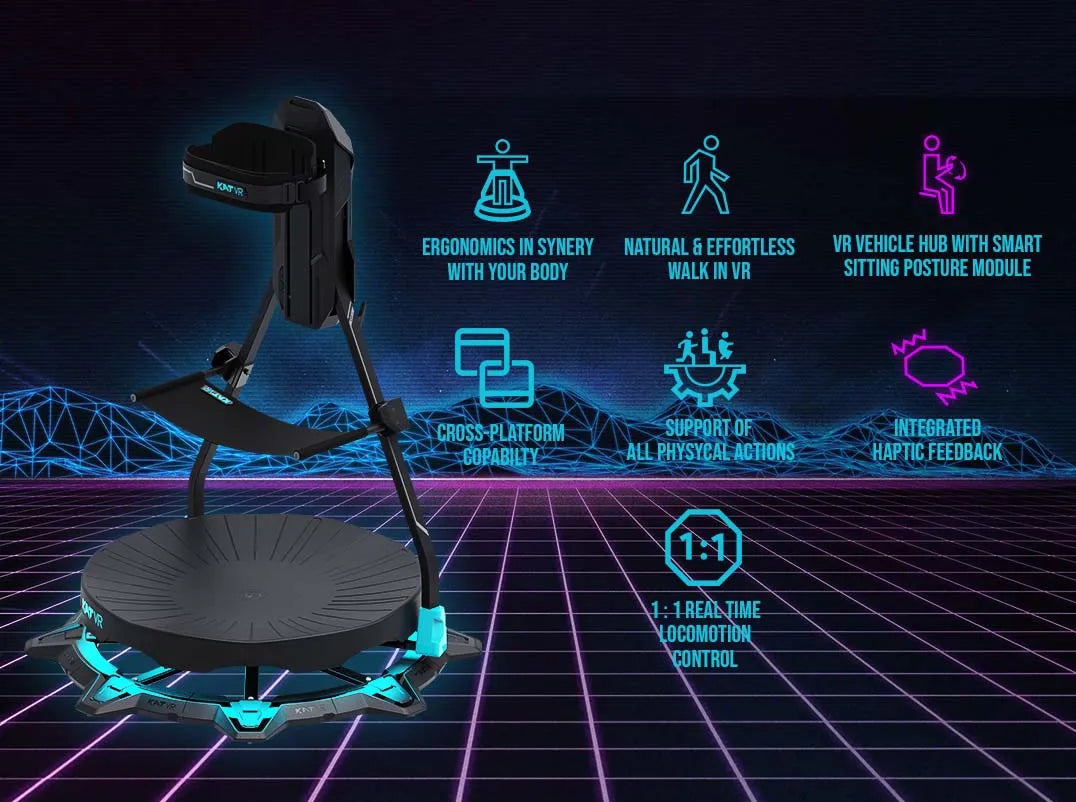  An image of the KAT Walk C 2 and C 2+ Treadmills, designed to take your virtual reality gaming experience to new heights. | Knoxlabs VR marketplace | VR Headsets, VR Accessories, VR Treadmills