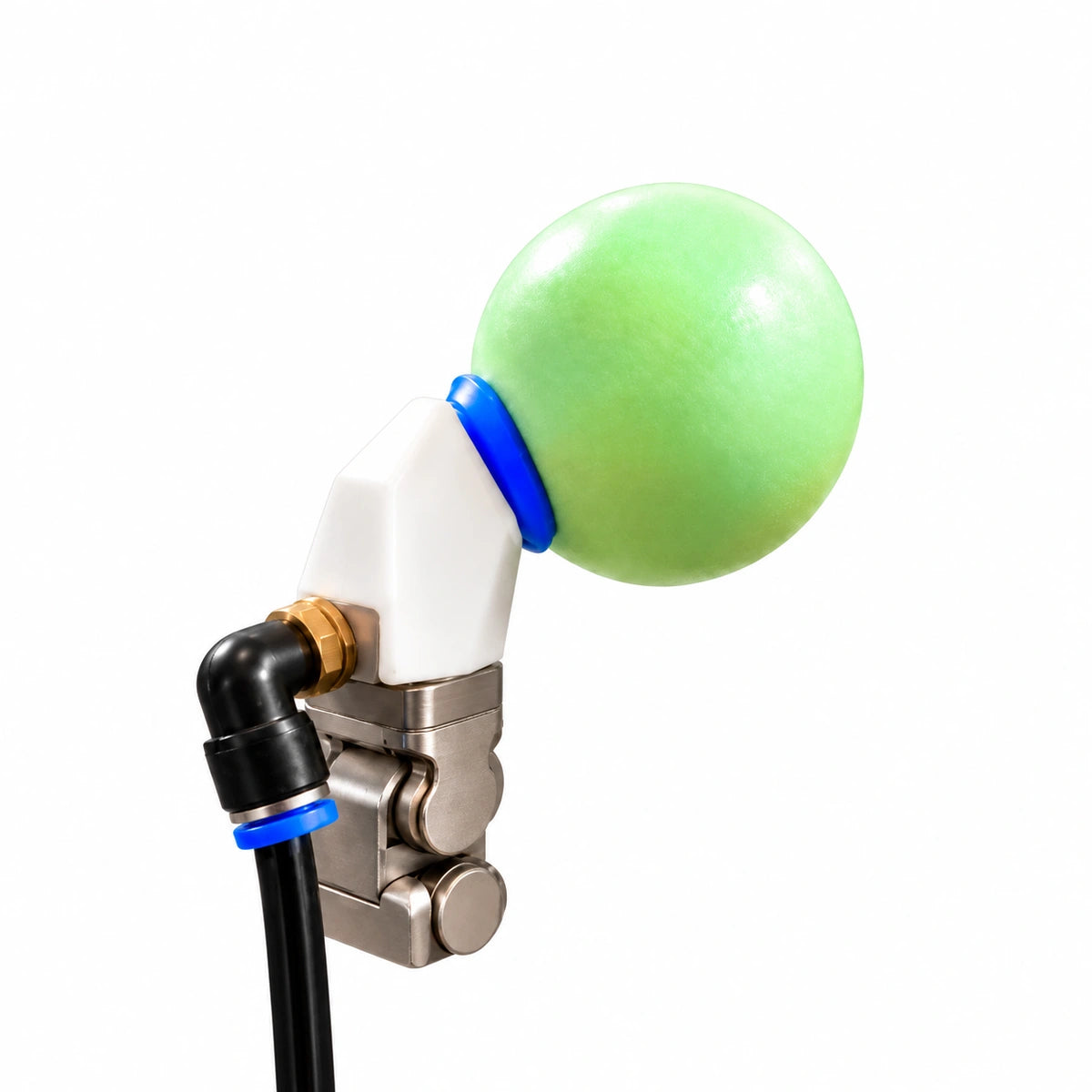 TESOLLO Pneumatic Fingertip shown installed on a robot finger for demonstration; host finger and test objects not included