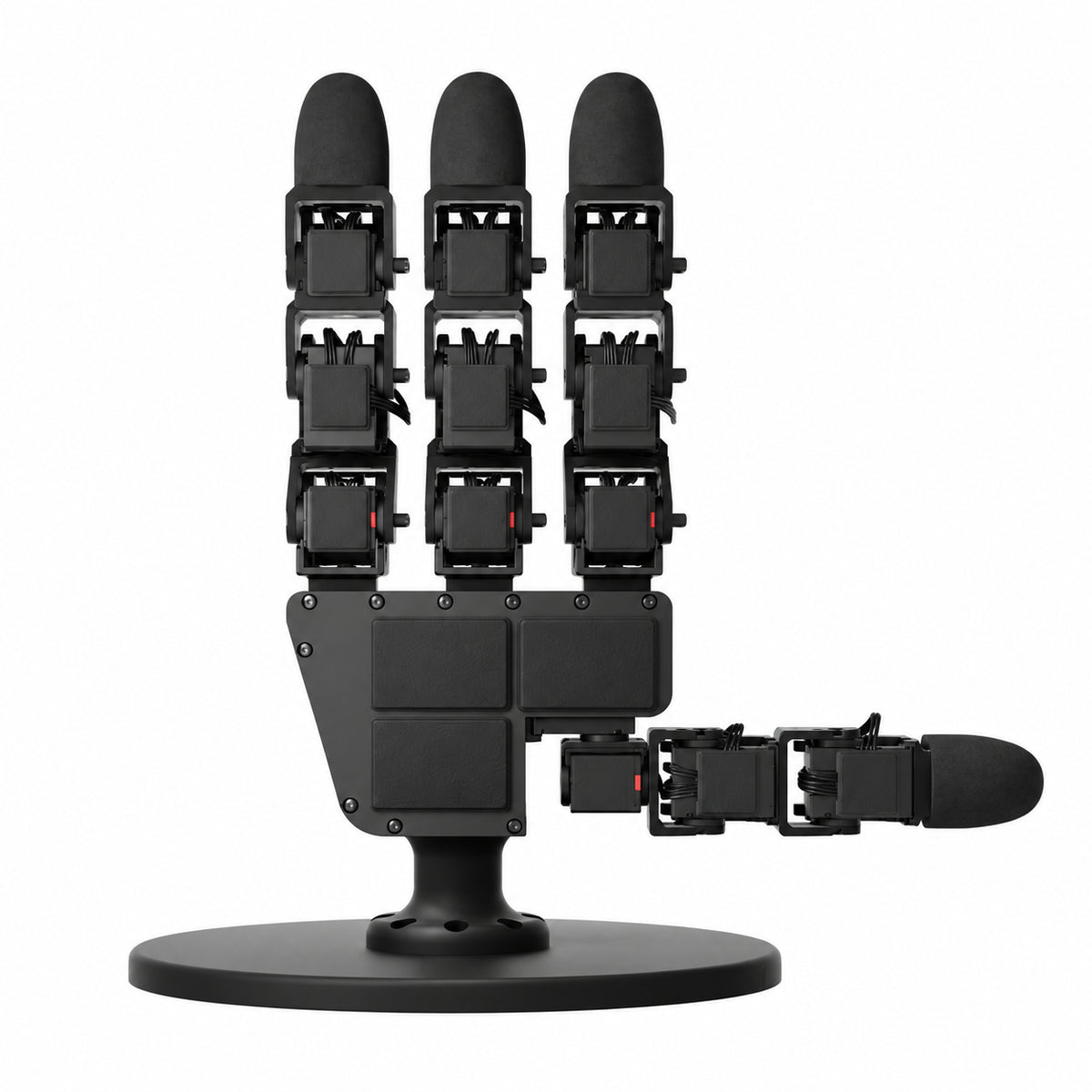LEAP Hand sensor integration on a white background, based on the XELA supplier catalogue