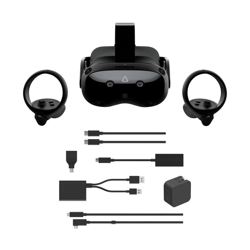 VIVE Focus Vision Wired Bundle headset, controllers, and wired streaming kit