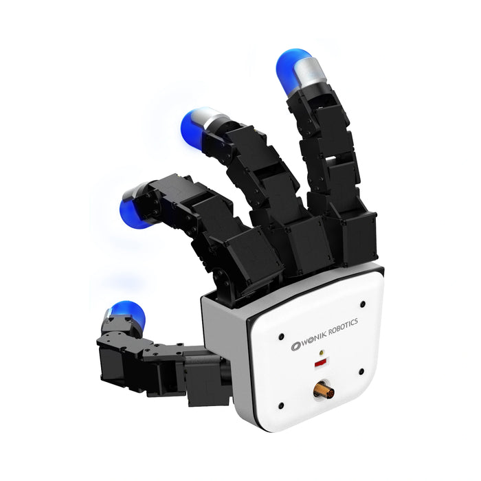 Wonik Robotics Allegro Hand V5 Plus on a white background