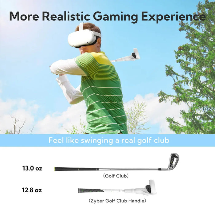 ZyberVR Golf Club Handle for Quest 2 - VR Controller Accessory