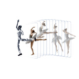 LimX Luna interactive humanoid motion sequence on a pure white background