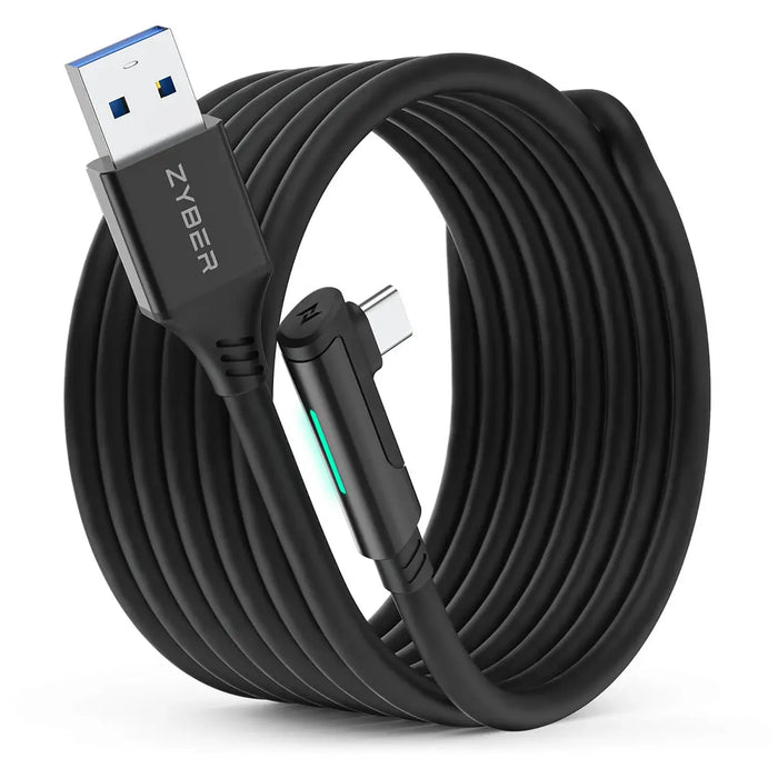 ZyberVR USB-A to USB-C Link Cable 16FT / 5M with LED Indicator - VR Headset Link Cable