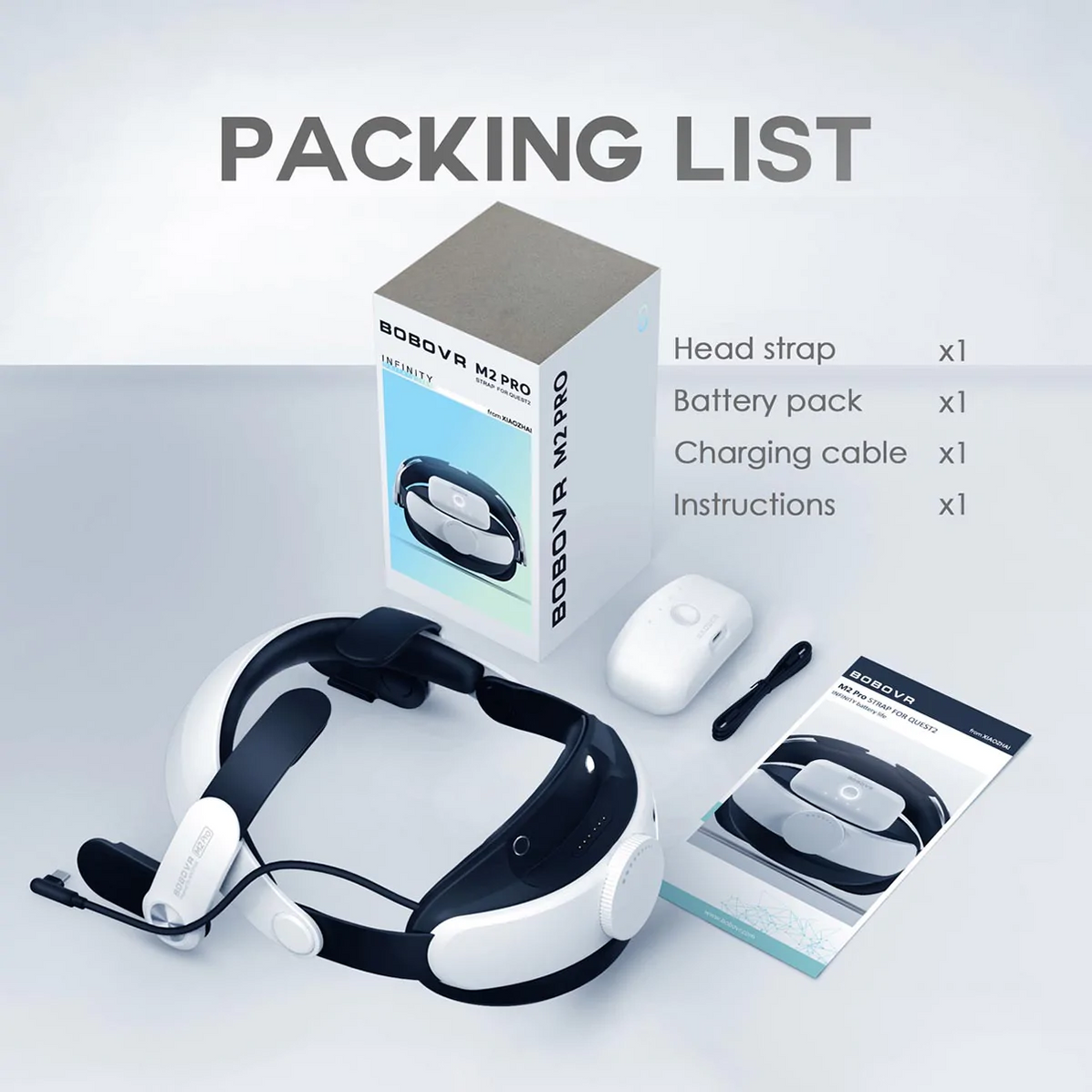 Bobovr M2 Pro Battery Head Strap Compatible With Oculus Quest 2 Elite main image 0