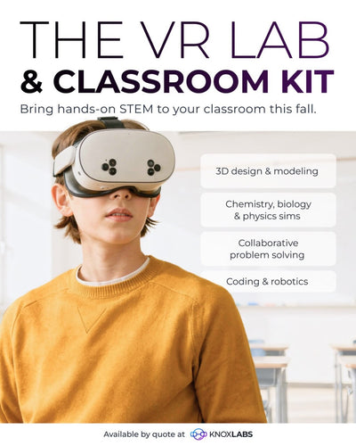 🧬Bring hands-on #STEM to your classroom.   #VR Lab & Classroom Kit gives students simultaneous access to:   - 3D design & modeling - Coding & robotics - Collaborative problem solving   Arrives sanitized, charged, and pre-configured.   Talk to our team to 