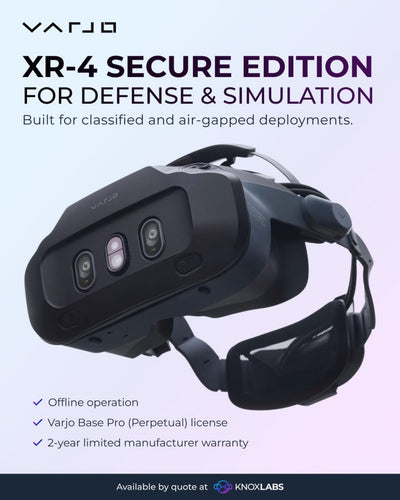 @varjodotcom XR-4 Secure Edition is available through Knoxlabs. Built for classified and air-gapped deployments.  Assembled in Finland, TAA compliant, Non-RF configurable, fully offline, perpetual Base Pro license included.  For cockpit trainers, C2 envir