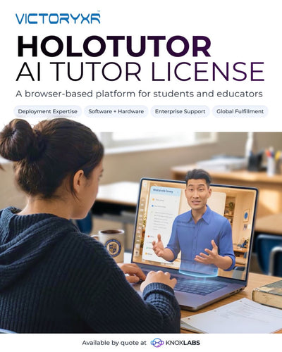 Textbooks don’t answer questions back. HoloTutor does.   Built by @victory_xr, it’s a 3D AI instructor students can talk to anytime, on laptop, Chromebook, or #VR headset.  Contact our team for more details.  #EdTech #AIinEducation