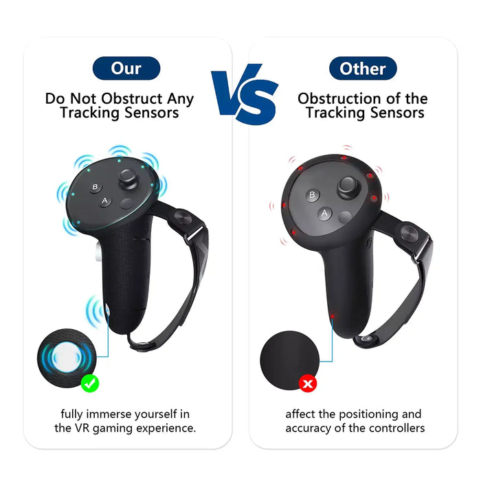 SUPERUS Hoofdband En Controller Grips Voor Meta Quest 3S/Quest 3 – Verbetert Comfort En Gewichtsverdeling – Siliconen Grips Met Knokkelbanden – Eenvoudig Te Reinigen – Zwart