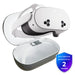 White VR headset with a protective case on a white background, featuring accidental protection warranty text Meta Quest – 2 Year "Protected" Bundle Knoxlabs