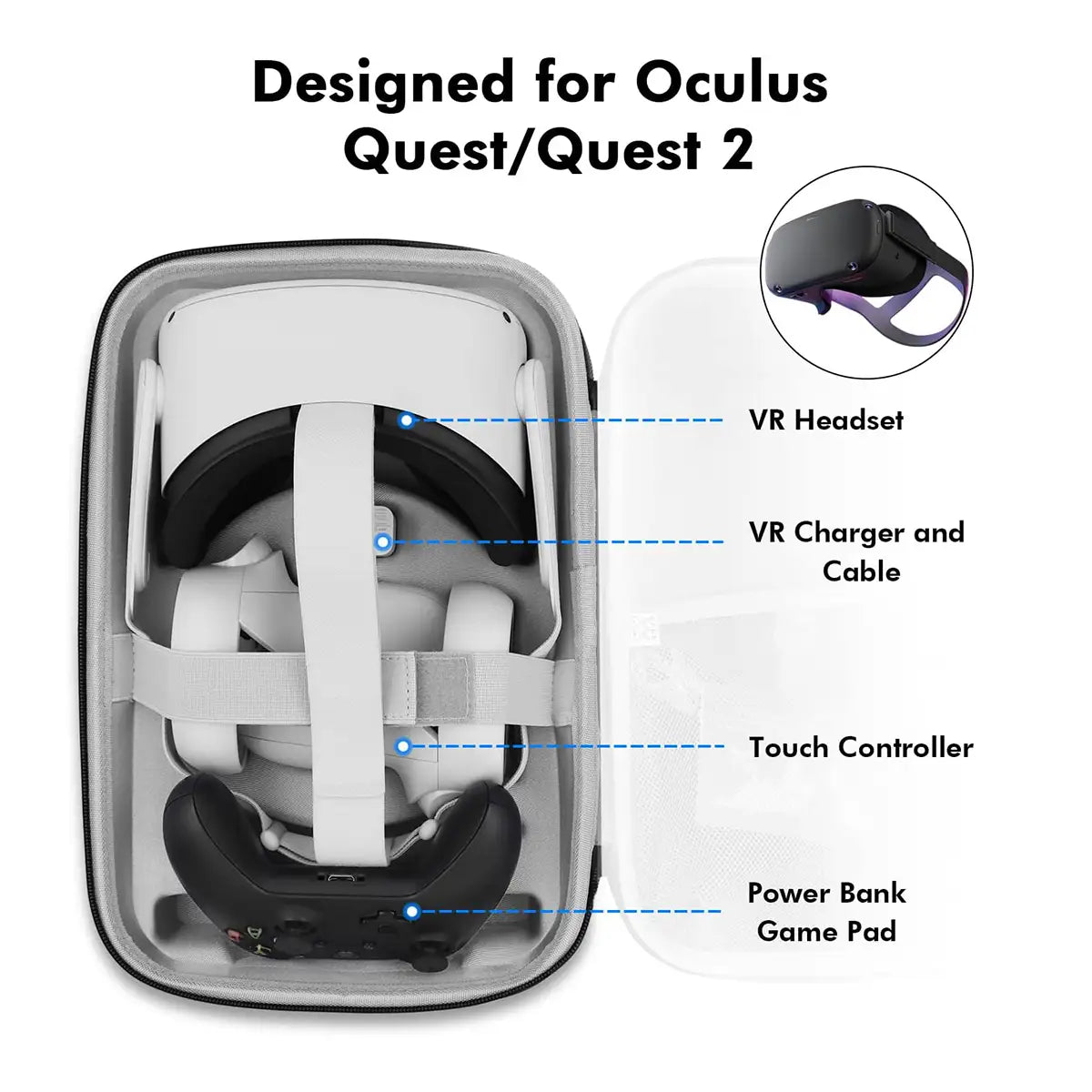 Carrying Case - Black - Large | for Quest 2, 3, 3S