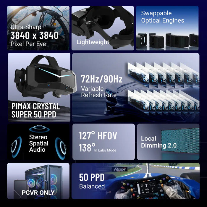 Pimax Crystal Super - Ultrawide, 57 PPD, 50 PPD | Knoxlabs Pimax Crystal Super - Ultrawide, 57 PPD, 50 PPD | Knoxlabs