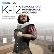 ENGAGE XR Pro for K–12 schools and homeschool programs in an immersive virtual classroom