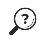 Exploring icon magnifier with question mark icon png