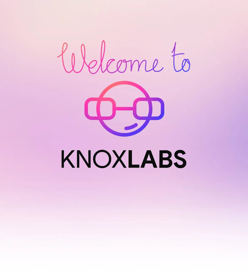 Knoxlabs VR Markeplace welcome hero image with colorful background and handwritten text