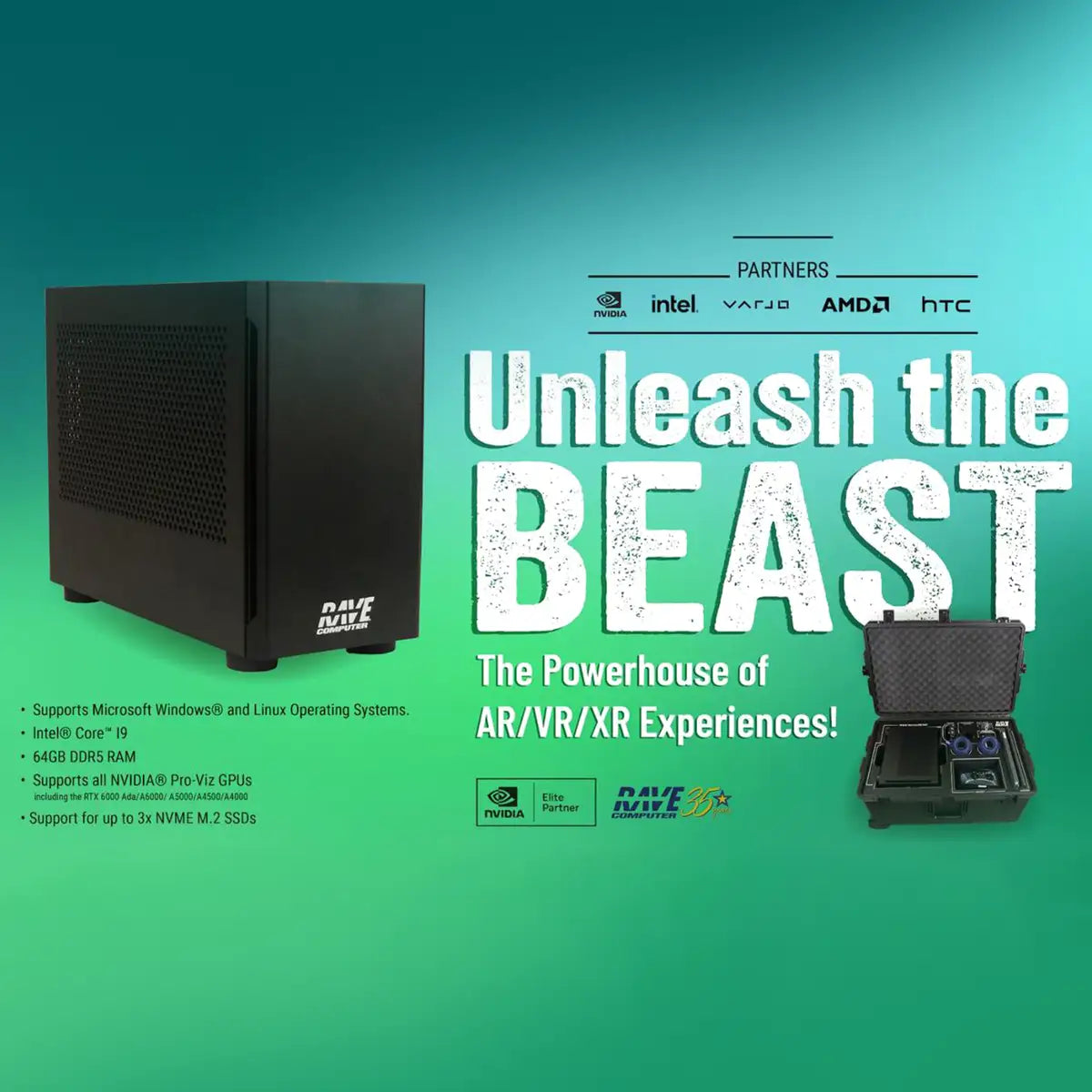 Rave Beast VR Bundle | PC, Headset & Controllers in Travel Case Knoxlabs