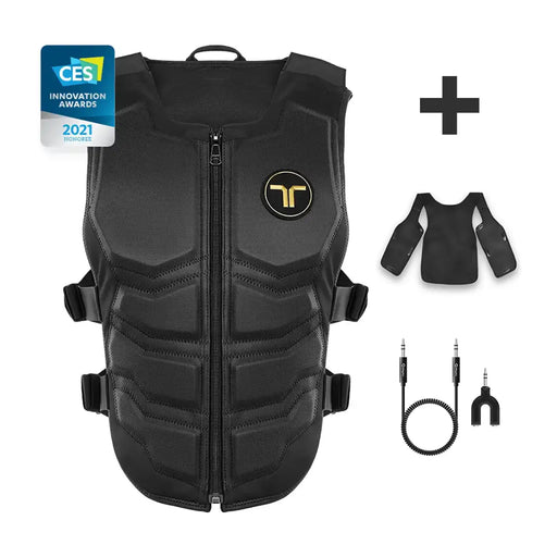 bHaptics Tactsuit X40 - Haptic Vest with 40 Vibration Motors for VR - with Audio Accessories and Replacement Lining