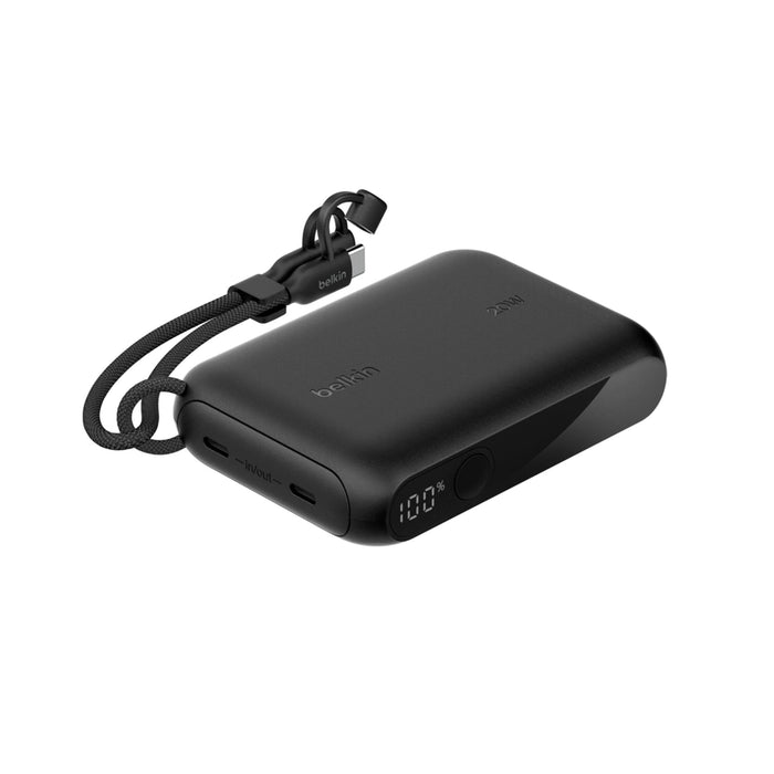 Belkin BoostCharge Power Bank 10K with Display in black on white
