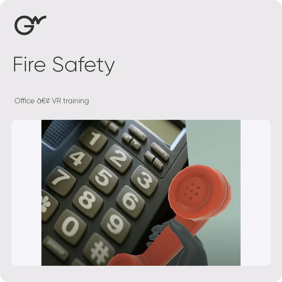 Fire Safety — Office â€¢ VR training; official GWPRO logo and training imagery