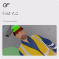 First Aid — VR training module; official GWPRO logo and training imagery