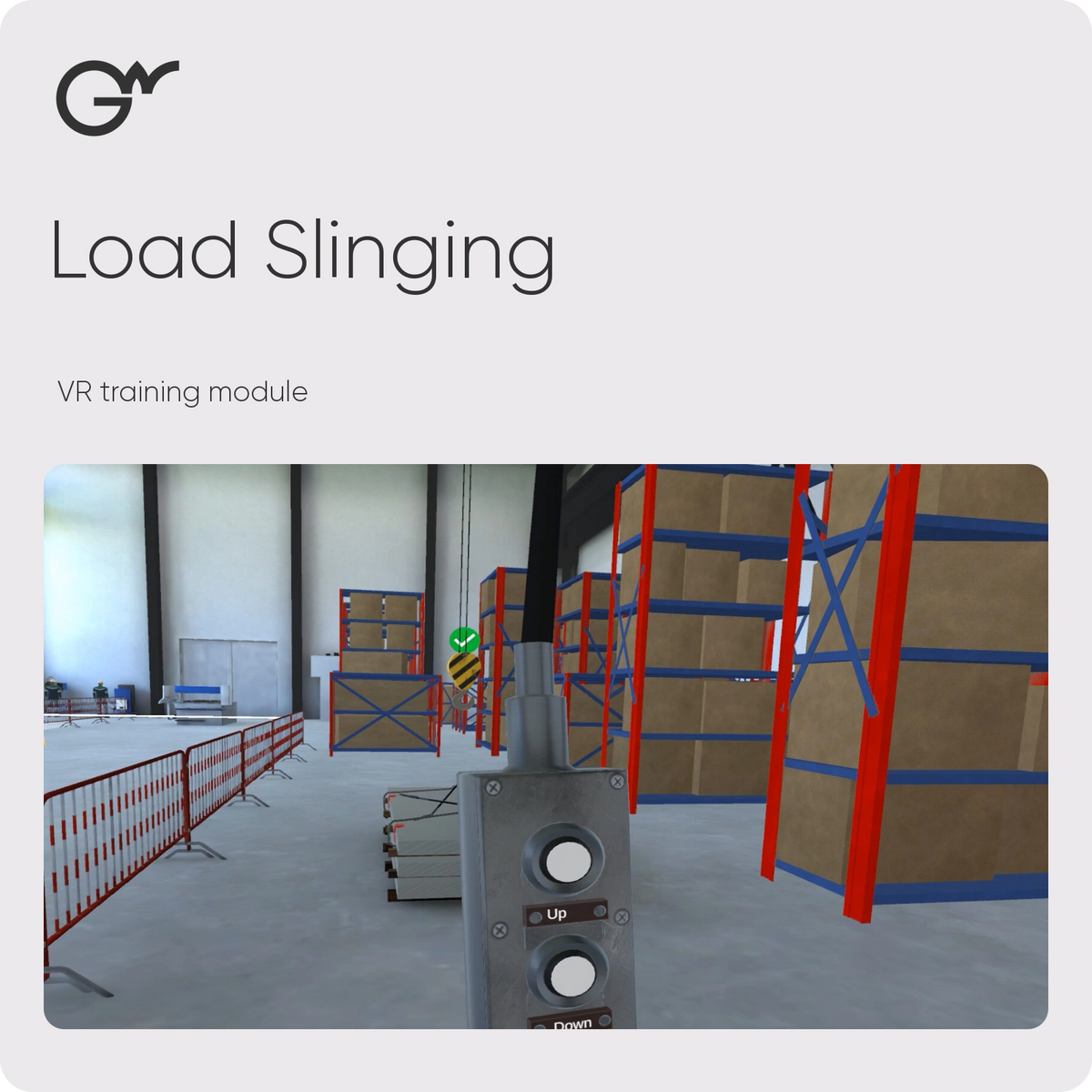 Load Slinging — VR training module; official GWPRO logo and training imagery
