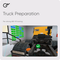 Truck Preparation — Pre-driving â€¢ VR training; official GWPRO logo and training imagery