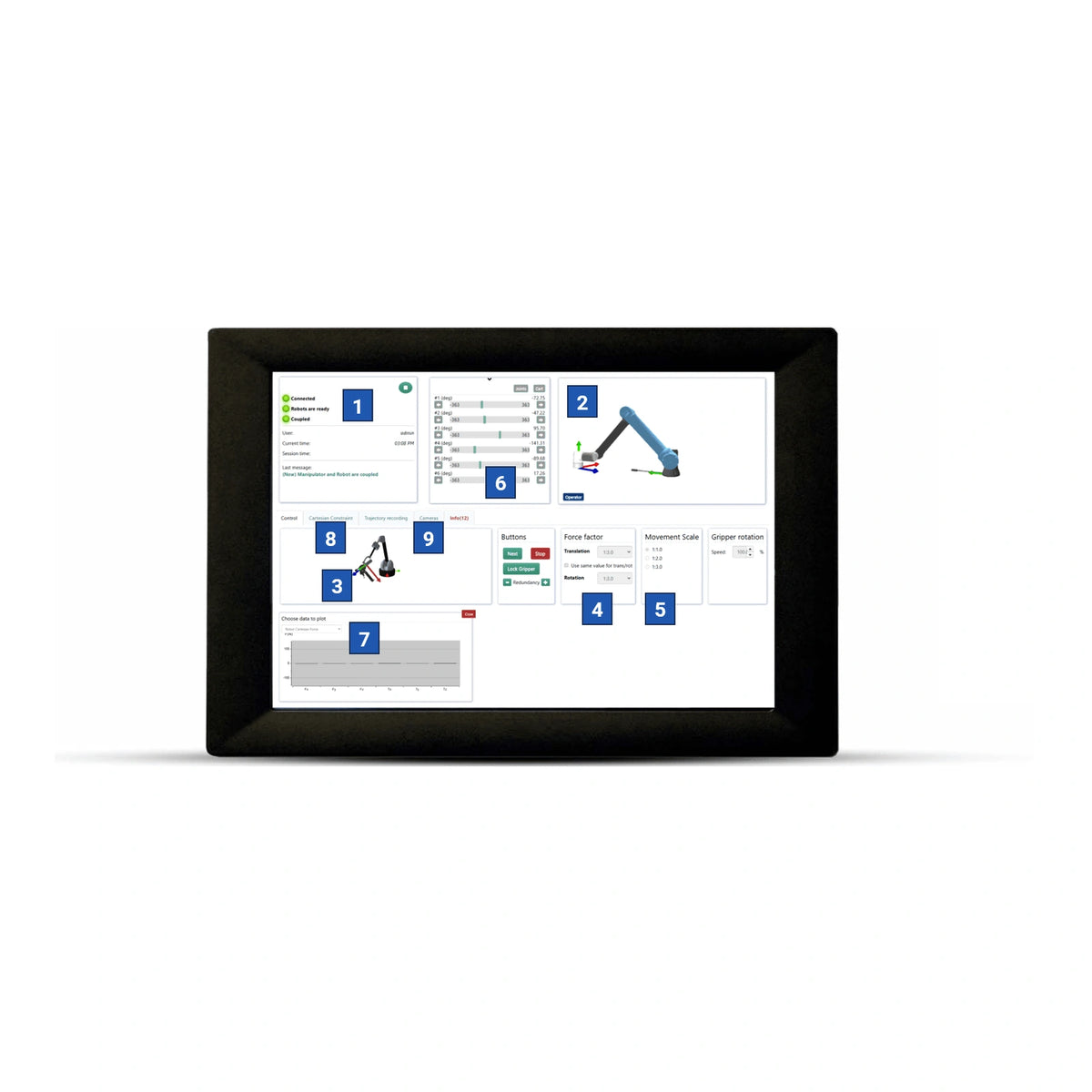Haption TREX software user interface; display hardware is not included