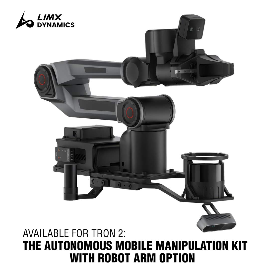 LimX TRON 2 robot arm and perception sensor kit on a compatible TRON 2 platform; robot sold separately
