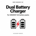 HMS SiNGRAY G2 charger — informational accessory graphic, not a product photograph