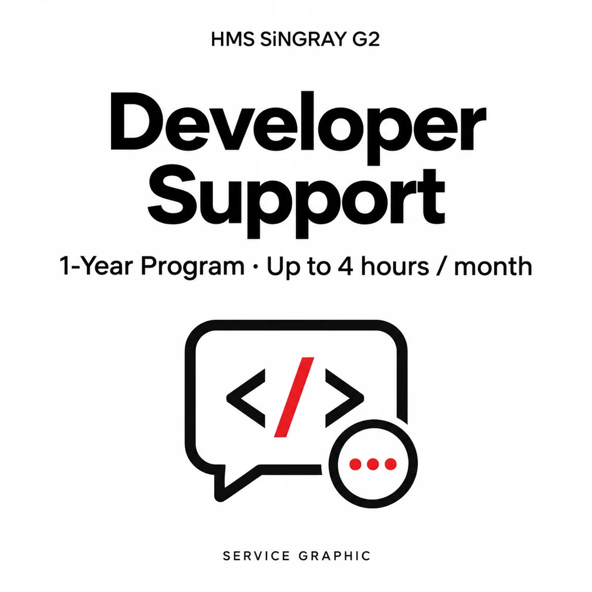 HMS SiNGRAY G2 support — informational service graphic, not a product photograph