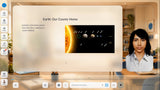 HoloTutor planets lesson delivered by an interactive AI avatar