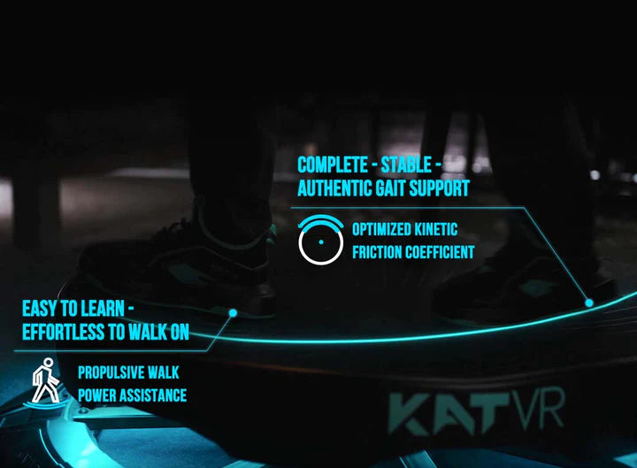 Close-up of a user's feet in the KAT Walk C2's dedicated footwear, designed for a customized VR walking experience. | Knoxlabs VR marketplace | VR Headsets, VR Accessories, VR Treadmills