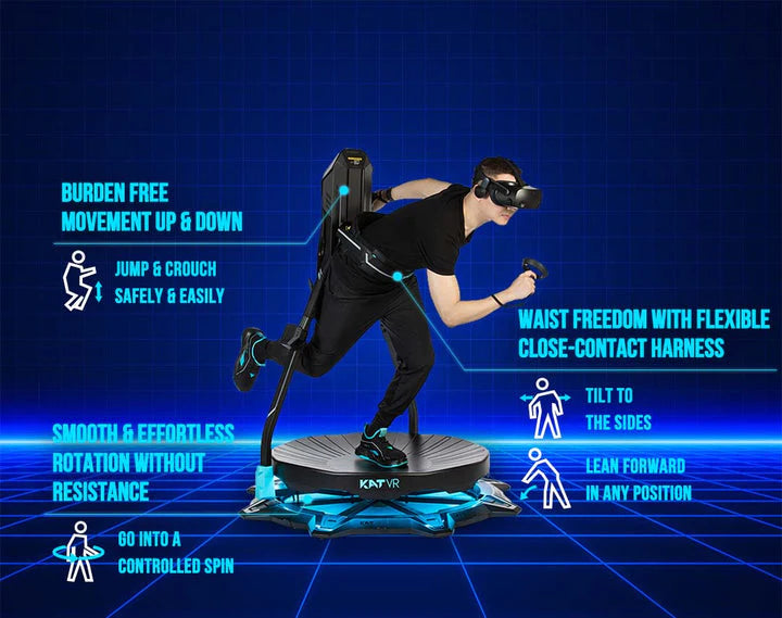 The KAT Walk C2 VR treadmill showcasing its compact and ergonomic design, providing ultimate comfort during gameplay.  | Knoxlabs VR marketplace | VR Headsets, VR Accessories, VR Treadmills