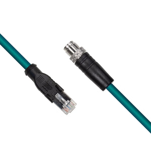 Ethernet cable, M12/RJ45 — 5m/16ft cable