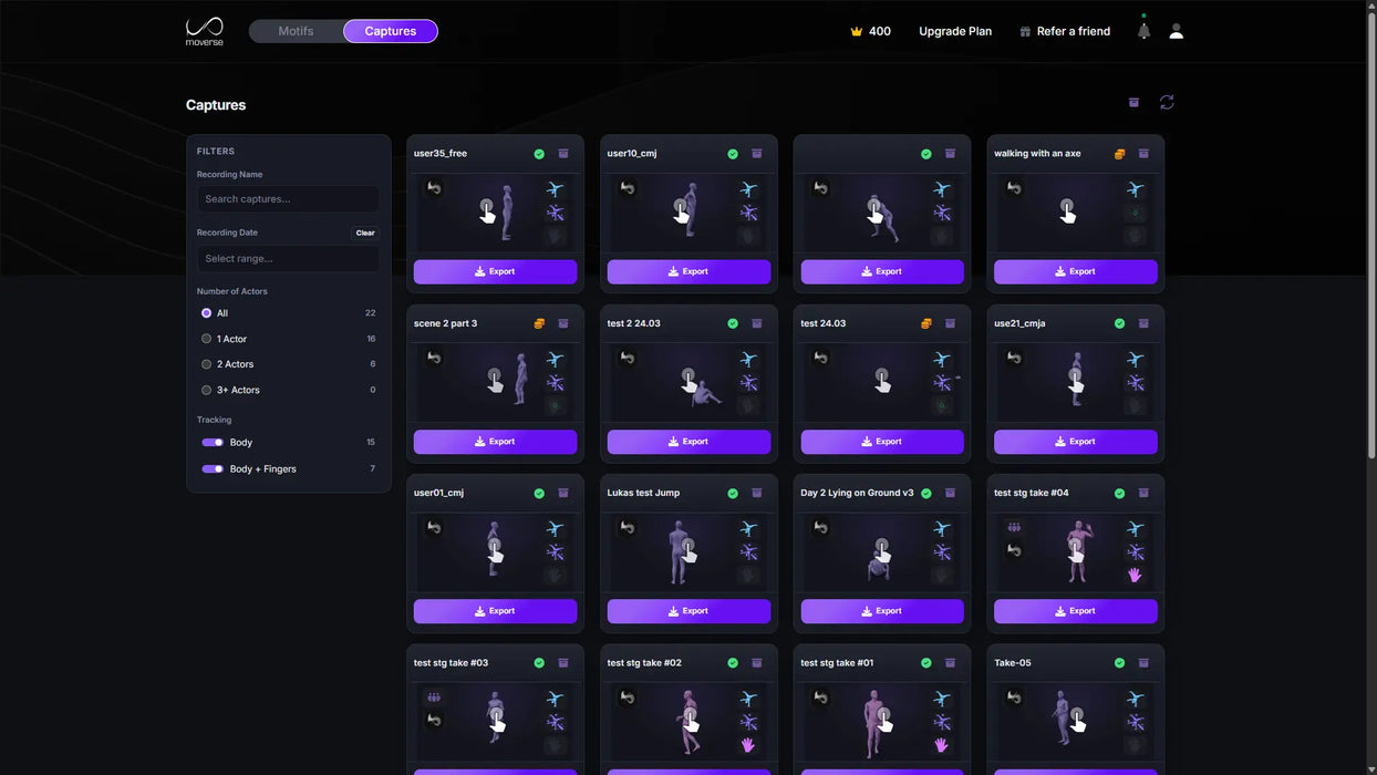 Moverse Capture | Markerless Motion Capture Platform