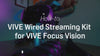The VIVE Wired Streaming Kit for VIVE Focus Vision unlocks the power of high-performance PC VR experiences by allowing you to connect your VIVE Focus Vision headset directly to a PC using DisplayPort mode. This kit is perfect for users who want to enjoy PC VR content with minimal latency, enhanced graphics, and smoother gameplay.