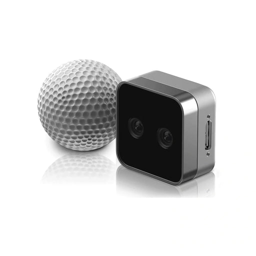 RealSense D405 depth camera on a white background