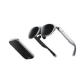Rokid AR Spatial glasses and companion device in silver on pure white
