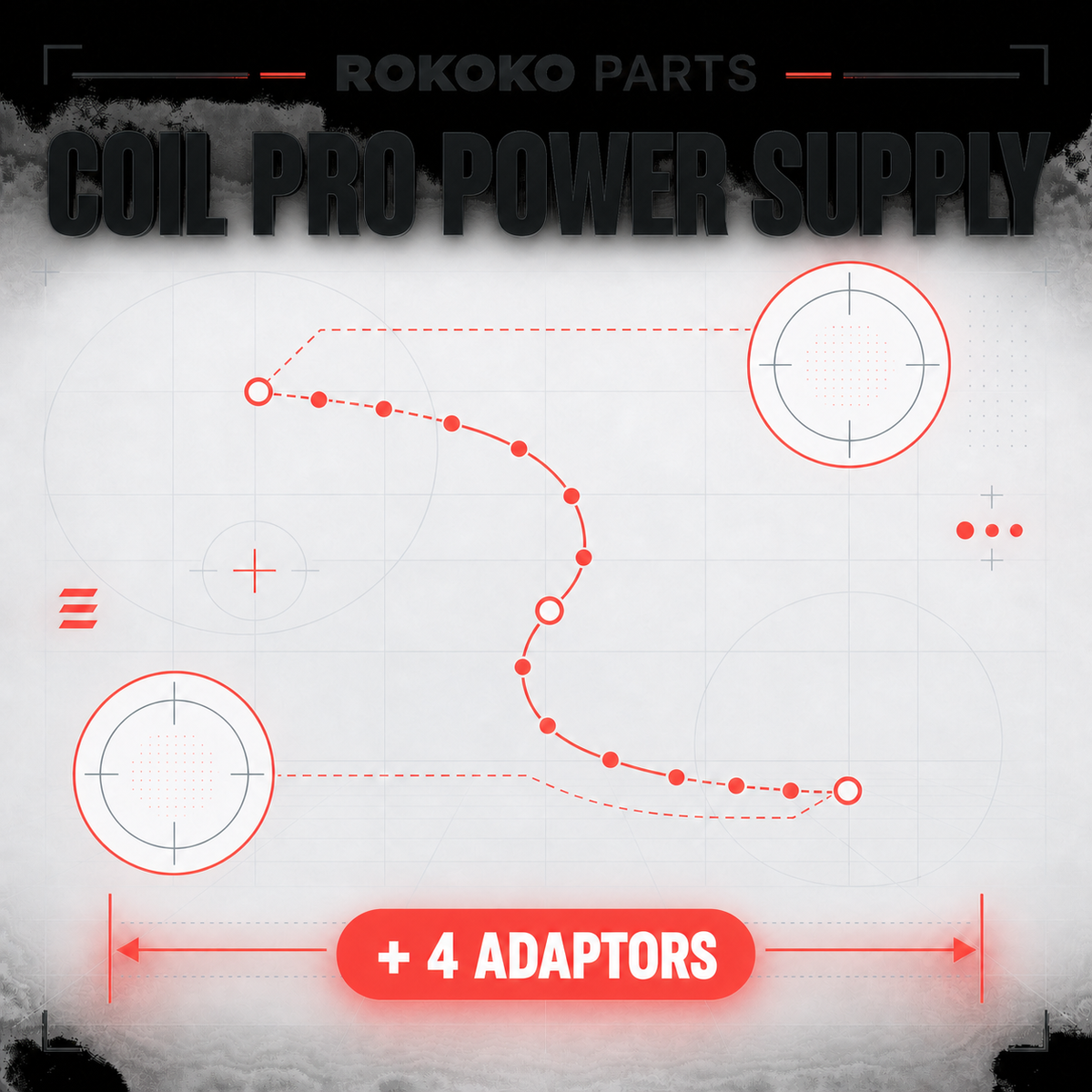 Rokoko Coil Pro Power Supply with four adaptors