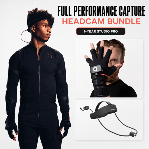 Rokoko Full Performance Capture Headcam bundle with Smartsuit Pro II, Smartgloves II, Headcam and 1-year Studio Pro