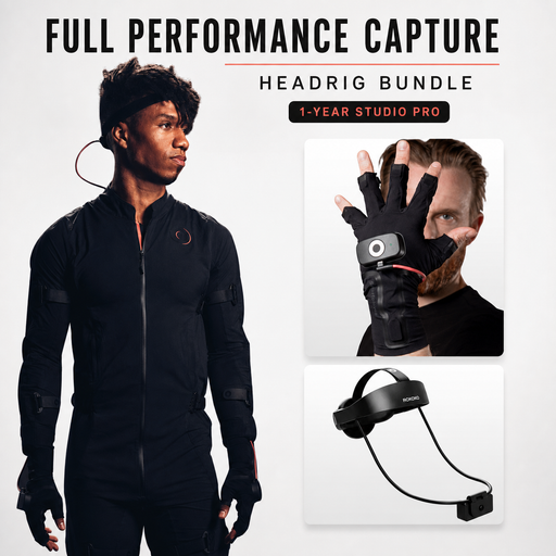 Rokoko Full Performance Capture Headrig bundle with Smartsuit Pro II, Smartgloves II, Headrig and 1-year Studio Pro