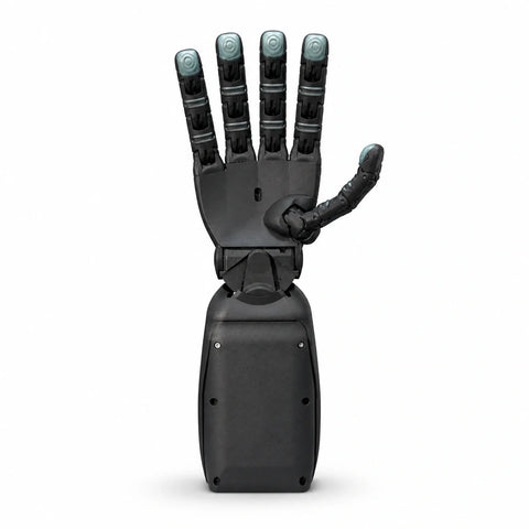 Seed Robotics RH8D adult dexterous robot hand with fingertip force sensors on a white background