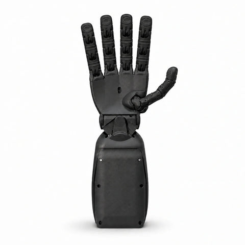 Seed Robotics RH8D adult dexterous robot hand without fingertip force sensors on a white background
