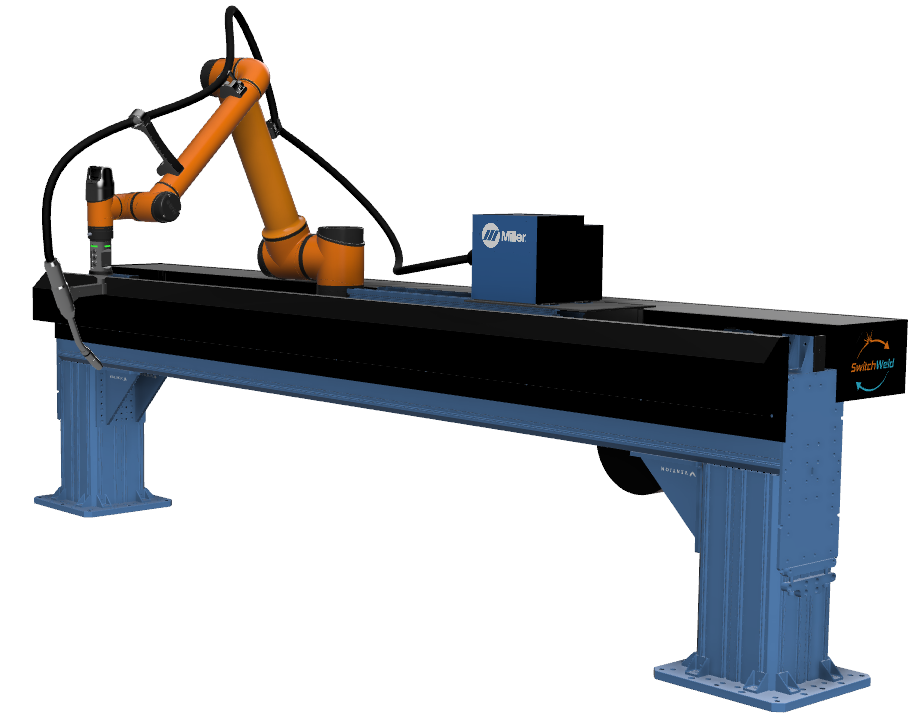SwitchWeld Reach welding robot on linear rail
