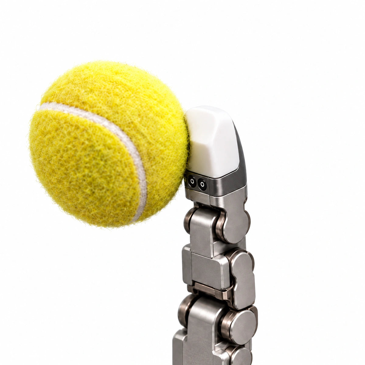 TESOLLO Tactile Sensor shown installed on a robot finger for demonstration; host finger and test objects not included