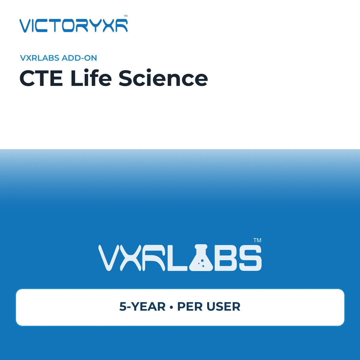 VictoryXR CTE Life Science Add-On for VXRLabs - 5-Year / Per User