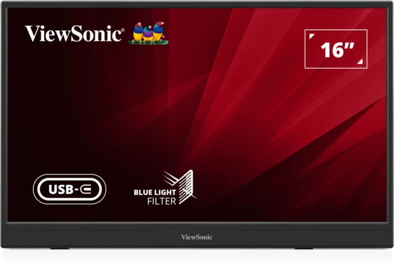 ViewSonic VA1653 portable monitor on white background