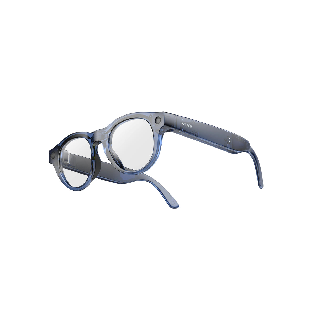 VIVE Eagle Pantos Navy clear glasses, angled view
